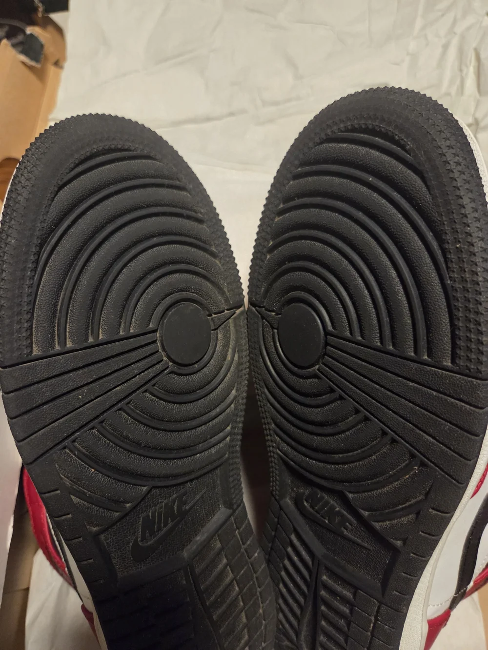 Nike Kids Mid-Top Sneakers in Red, Black & White